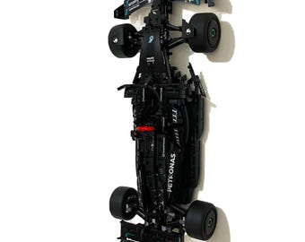 Wall Mount Bracket (vertical) for LEGO Technic Mercedes AMG W14 F1 car (set 42171) | Bespoke 3D Printed Black Plastic Display Hook
