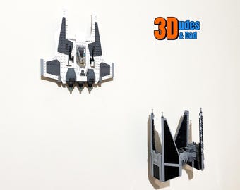 レゴ スター・ウォーズ マンダロリアン ファングファイター vs TIEインターセプター（セット番号75348）用壁掛けブラケット｜特注3Dプリントプラスチック製ディスプレイフック