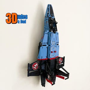 Wall Mount Bracket for LEGO Air Race Jet (set 42066) - 3D printed black plastic