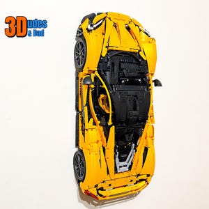 Wandhalterung für LEGO Technik McLaren P1 (set 42172) | Maß 3D Gedruckt Schwarz Kunststoff Display Haken