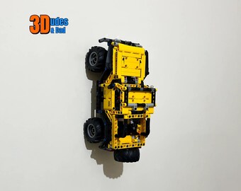 Wall Mount Bracket for LEGO Technic Jeep Wrangler (set 42122) | Bespoke 3D Printed Black Plastic Display Hook