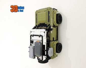 Wall Mount Bracket for LEGO Technic Land Rover Defender (set 42110) | Bespoke 3D Printed Black Plastic Display Hook