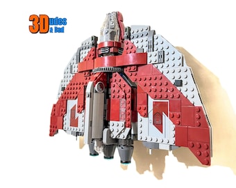 Suporte de parede para a nave da Ahsoka de LEGO Star Wars (conjunto 75362) | Gancho de exibição personalizado em plástico cinza impresso em 3D