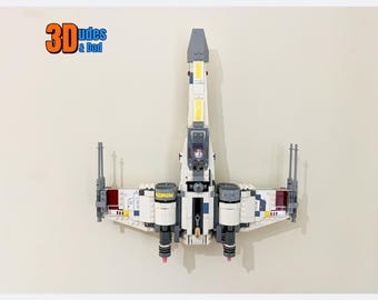 Wall Mount Bracket for LEGO Star Wars X-Wing Starfighter (set 75218) | Bespoke 3D Printed Grey Plastic Display Hook