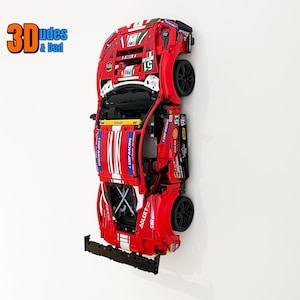 Wandmontagebeugel voor LEGO Technic Ferrari 488 GTE (set 42125) - 3D-geprint plastic