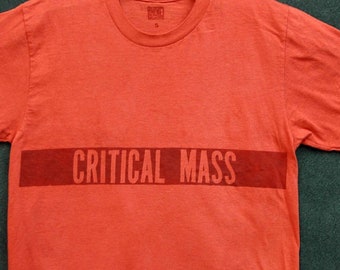 CRITICAL MASS tee shirt, hand stenciled