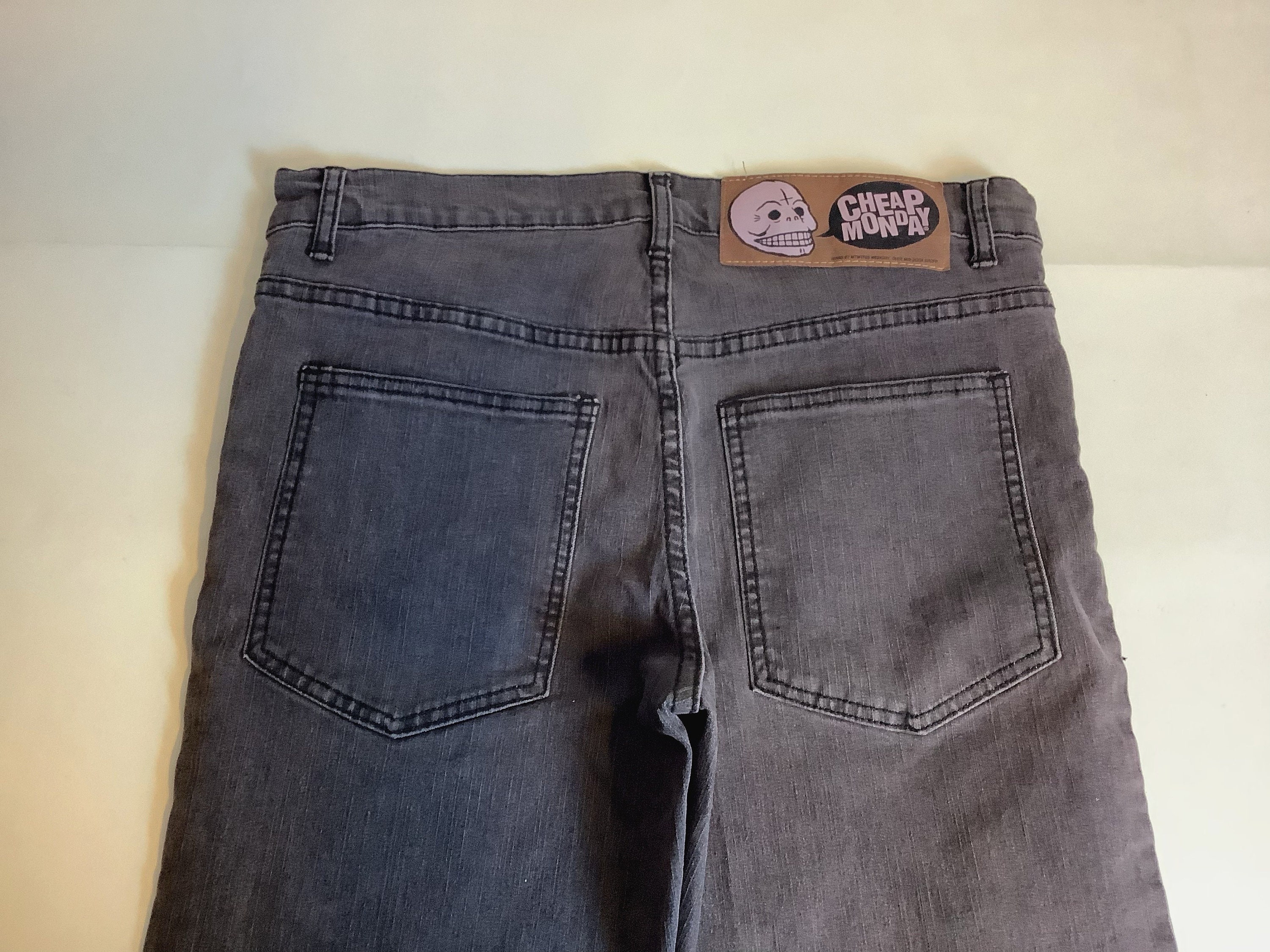 CHEAP MONDAY JEANS, Unisex, Dark Gray, Size 33/32, Deadstock CHEAP MONDAY JEANS, Unisex, Dark Gray, Size 33/32, Deadstock