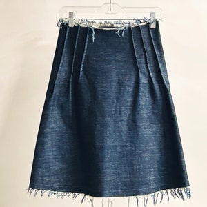 DENiM PINTUCK SKIRT Vintage Indie Collective Street, Adjustable A-Line, Knee Length, Hip, Wrap Skirt from 2003 Free Custom Fitting