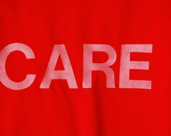 CARE TEE text painting, tee, unisex, hand made, custom text color