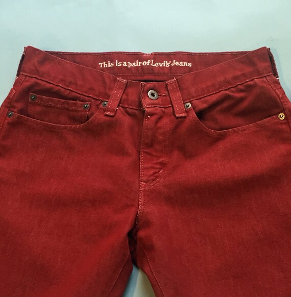red jeans pants