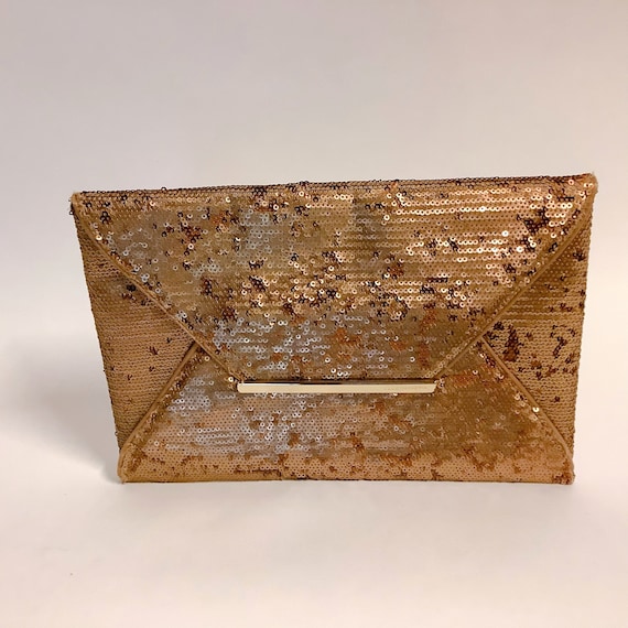GOLD SEQUINED Clutch by BCBG with built in wallet… - image 3