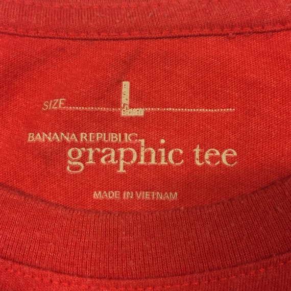 Vintage BANANA REPUBLIC GRAPHIC Tee Shirt, Red Vi… - image 4