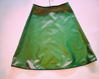 SIZZLE SKIRT by Indie Collective Street Couture Dept, Purple Green Taffeta, A-Line, Knee Length Skirt from 2008-2009