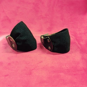 BUBBLE-CUFF WRISTBAND, draped cuffs, wrist wear, nylon and leather cuff, super durable wristbands, vintage components