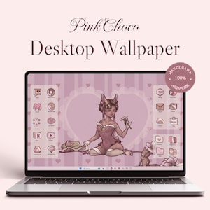 Pink Choco Desktop Theme, Icons and Wallpaper Set (Digital Download)
