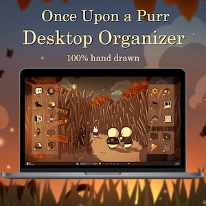 Once Upon a Purr Desktop Icon and Wallpaper Set, Aesthetic Theme for Windows & Mac, Cozy Aesthetic, Fall Theme