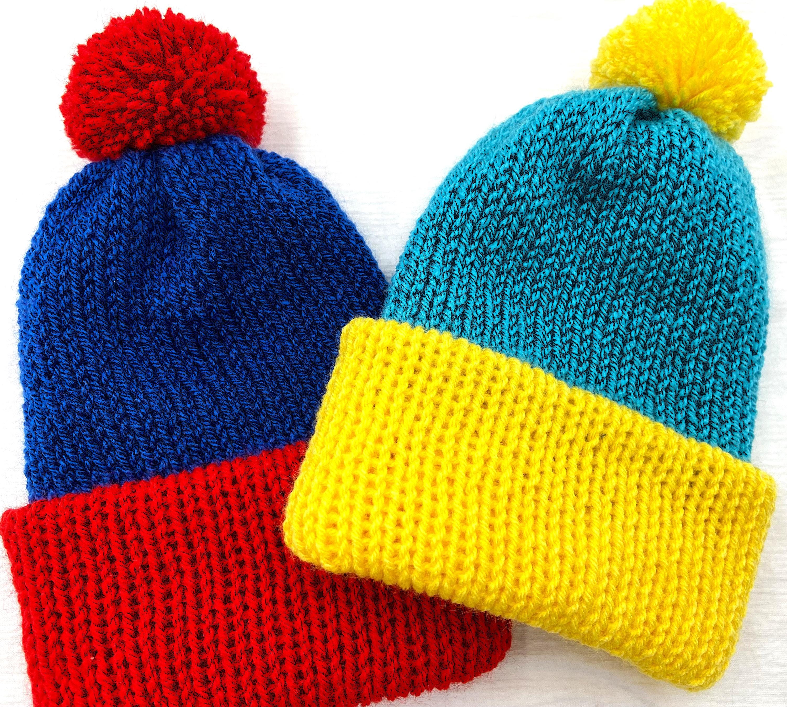 Cartman & Stan Inspired Knit Beanies With Pom Pom - Etsy