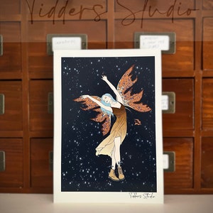 Dancing Gold Fairy Digital Art Print