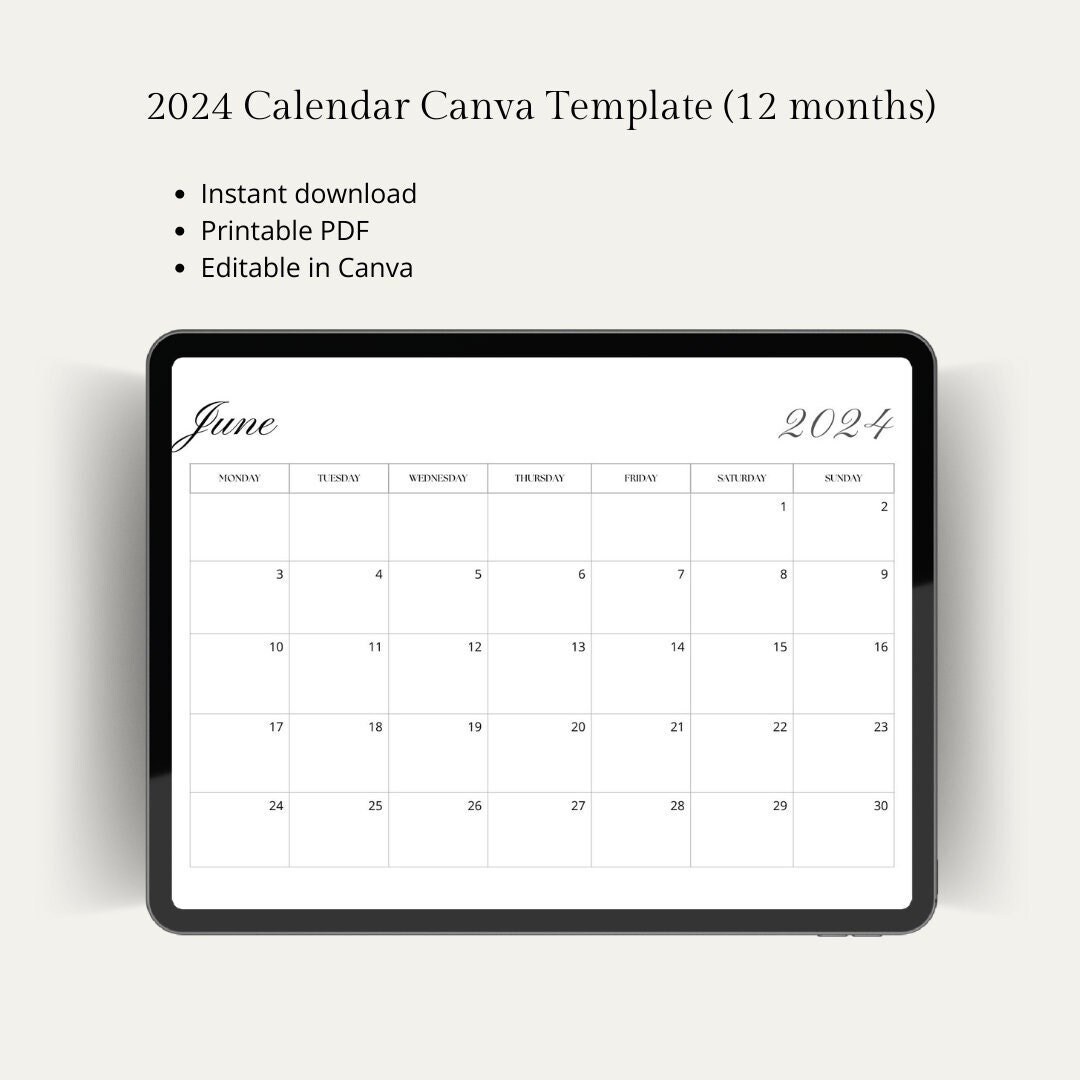 2024 Calendar Canva Template - Etsy UK