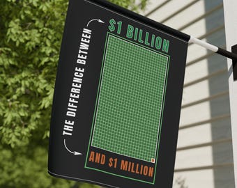 1 Billion vs 1 Million Compare Garden Flag | House Banner, Financial Awareness, Voter Education, Tax Billionaires