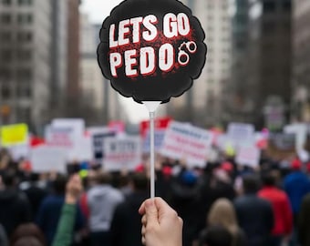 Anti Trump No Kings 6 "Rundballon, wiederverwendbares Protestschild, Let's Go Pedo, Alt lustige Marschschilder, Epstein-Dateien