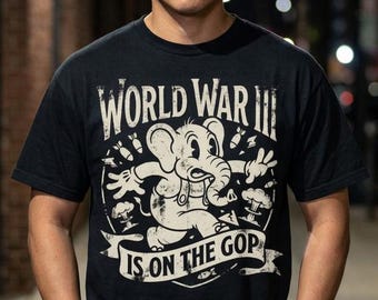 Anti-War GOP Elephant satire tee | Retro Anti-GOP Anti Republican Political t-shirt for Midterm Elections