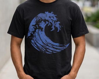Abstract blue wave tshirt - Vote Blue 26 Democrat washed voter tee for midterm elections