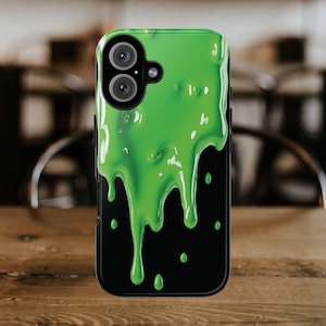 Grönt slime-skal till din nya Samsung Galaxy S26 | Roligt telefonskal, 3D-effekt, Halloween-present, gegga, snor-telefonskal bild 11