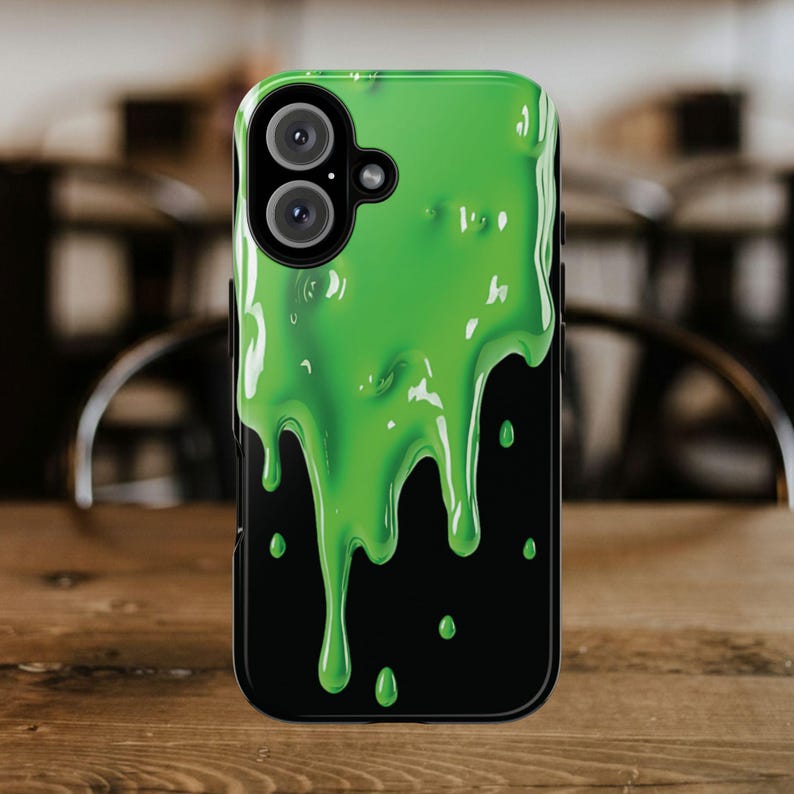 Grönt slime-skal till din nya Samsung Galaxy S26 | Roligt telefonskal, 3D-effekt, Halloween-present, gegga, snor-telefonskal bild 11