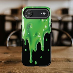 Grönt slime-skal till din nya Samsung Galaxy S26 | Roligt telefonskal, 3D-effekt, Halloween-present, gegga, snor-telefonskal bild 8