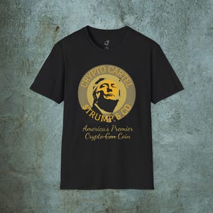 T-shirt anti-Trump cryptokartel uniseks - Fight Oligarchie, Black Protest Tee, Anti Corruption Tee, Trumpcoin Con, Anti-Billionaire Tee