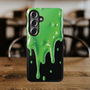 Grönt slime-skal till din nya Samsung Galaxy S26 | Roligt telefonskal, 3D-effekt, Halloween-present, gegga, snor-telefonskal bild 15