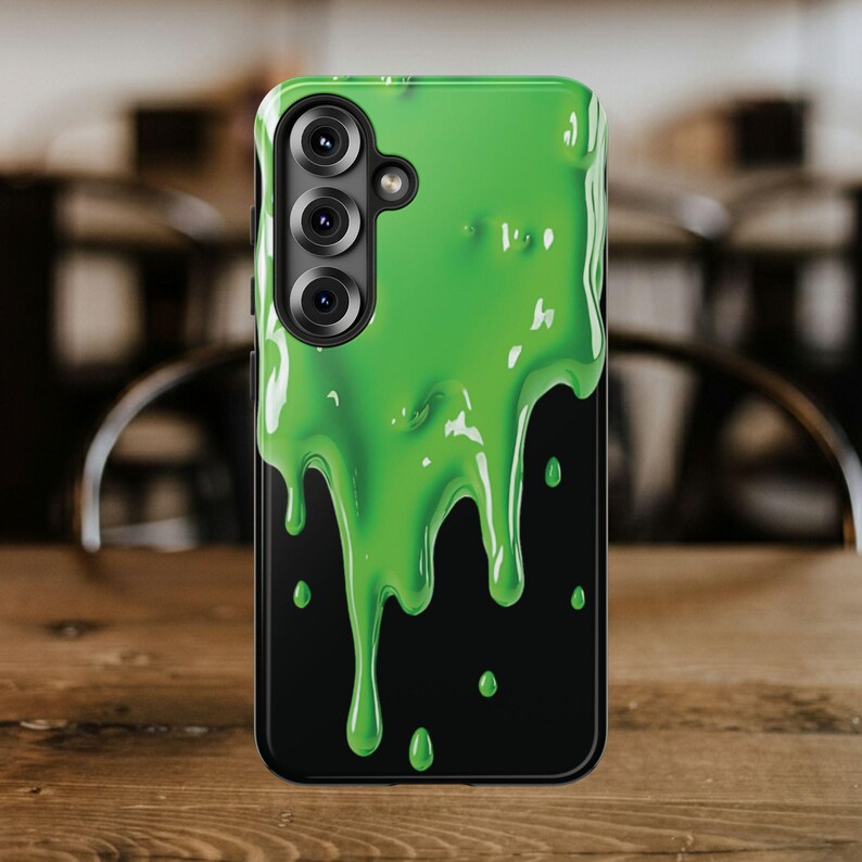 Grönt slime-skal till din nya Samsung Galaxy S26 | Roligt telefonskal, 3D-effekt, Halloween-present, gegga, snor-telefonskal bild 15