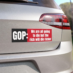 Politieke automagneet, anti-GOP, anti-Trump, steun Medicaid, Jodi Ernst Hypocrisy, strijd tegen oligarchie, grote mooie rekening, magnetische sticker
