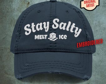 Embroidered Anti ICE Hat, Stay Salty Melt ICE, gift for Dad Cap, Original Art