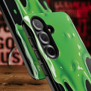 Grönt slime-skal till din nya Samsung Galaxy S26 | Roligt telefonskal, 3D-effekt, Halloween-present, gegga, snor-telefonskal bild 16