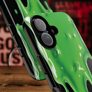 Grönt slime-skal till din nya Samsung Galaxy S26 | Roligt telefonskal, 3D-effekt, Halloween-present, gegga, snor-telefonskal bild 12
