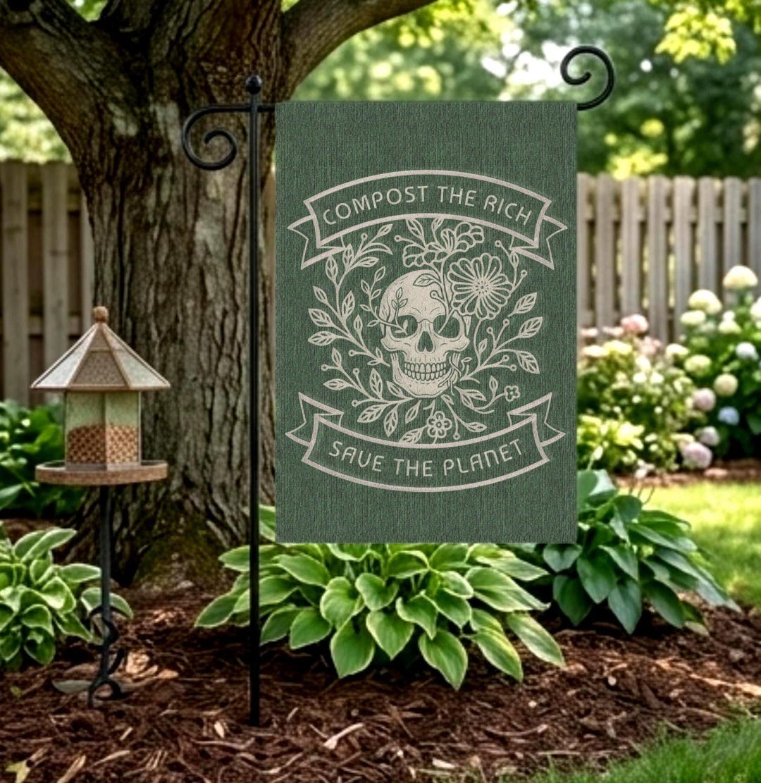 Compost the Rich Save the Planet Garden & House Banner | Block Print ...