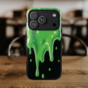 Grönt slime-skal till din nya Samsung Galaxy S26 | Roligt telefonskal, 3D-effekt, Halloween-present, gegga, snor-telefonskal bild 9