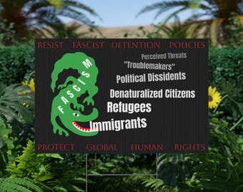 Anti-Fascism Yard Sign, durable plastic 2-sided Political Protest Signs, Protest Yard Decor, Anti Trump Sign for Protests