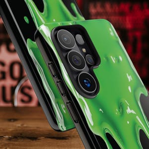 Grönt slime-skal till din nya Samsung Galaxy S26 | Roligt telefonskal, 3D-effekt, Halloween-present, gegga, snor-telefonskal bild 6