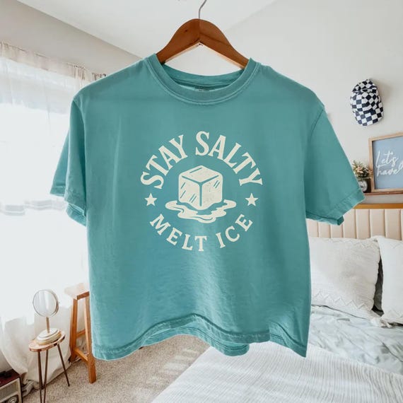 Anti ICE Subtle Boxy Tee | Stay Salty Melt Ice Protest Shirt, Anti
