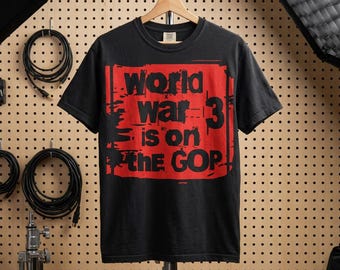 Anti-War Political Protest Tee | Anti Trump GOP Iran War Red Black Distressed Punk T-Shirt for No Kings
