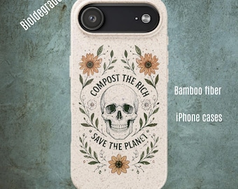 Biologiskt nedbrytbart bambutelefonskal Compost the Rich | Save the Planet Max-fodral | miljövänliga fodral till iPhone 17 Air Plus Pro