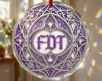 FDT Crystal Glass 3D Look Suncatcher, Lavender Decoration for Progressives, Anti Trump Home Decor
