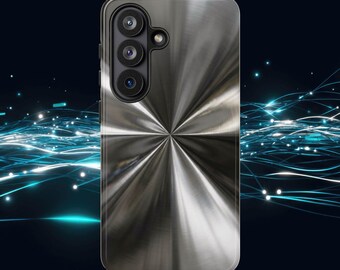 Brushed Metal Radial Pattern Phone Case | Metallic-Look Tough Cases for Samsung, iPhone