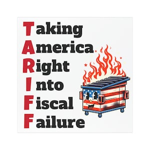 Magnete anti-tariffa per auto - Anti-Trump, Protesta politica, Rimozione tariffe, Fumetto, Design retrò, Incendio cassonetti USA, Adesivo paraurti anti MAGA