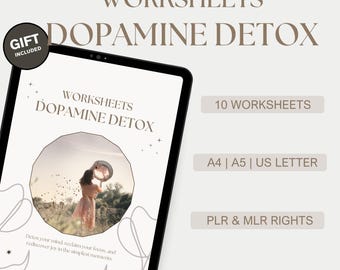 Dopamine Detox Worksheet Bundle | Habit Tracker, Journal (Canva Template)