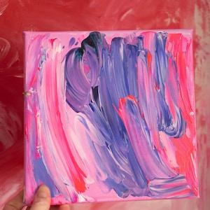 Corri verso il tuo sogno - Pittura astratta originale su tela - Pittura rosa - Astratta rosa - Arte su tela - Astratta rosa