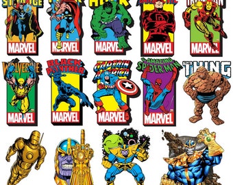 vintage style heroes DTF PNG